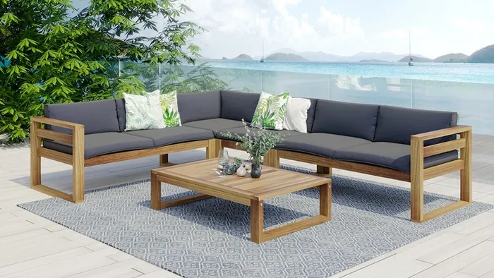 Подушки для садовой мебели на террасе